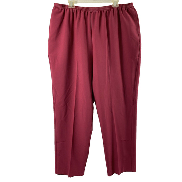 Blair Pants Womens Size 24W Cranberry Red‎ Slacks Polyester Blend Pockets - Picture 1 of 10